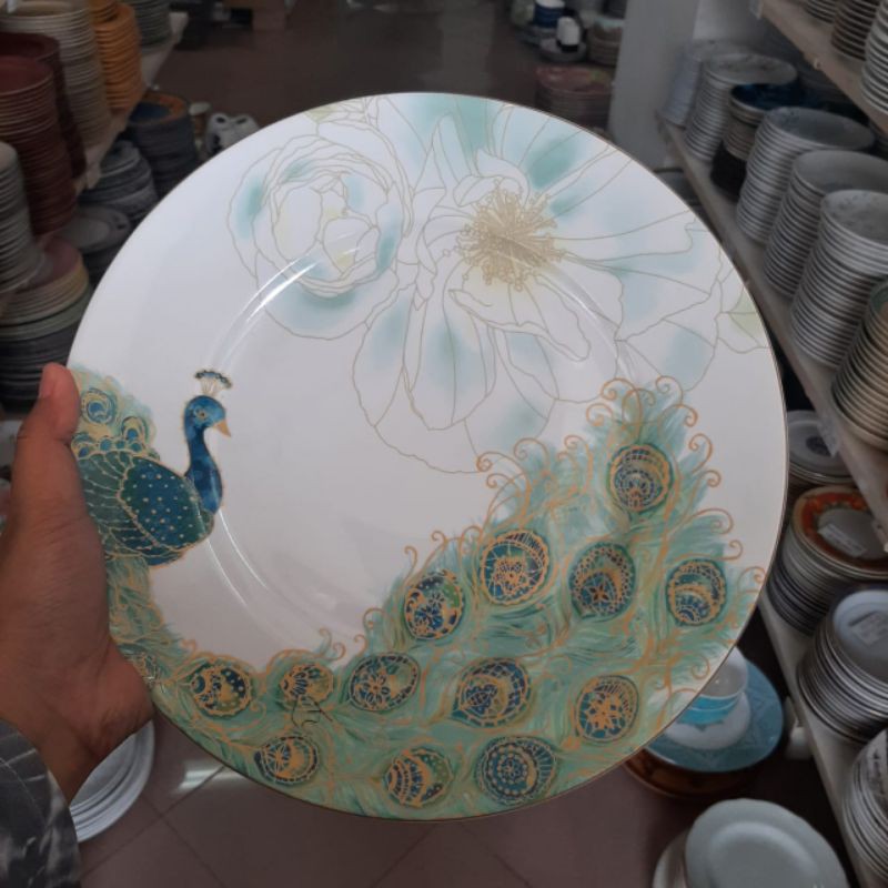 MERAK DINNER PLATE // PEACOCK PIRING KERAMIK SANGO TABLEWARE PIRING CANTIK SANGO WALL PLATE DECOR