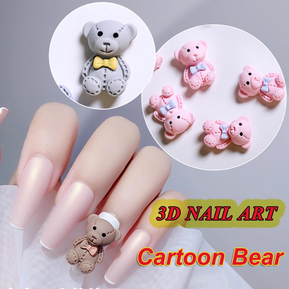 Agustina Dekorasi Nail Art 3D 13 * 18MM OrnamentscJapanese Style Resin Bear Manicure Designs