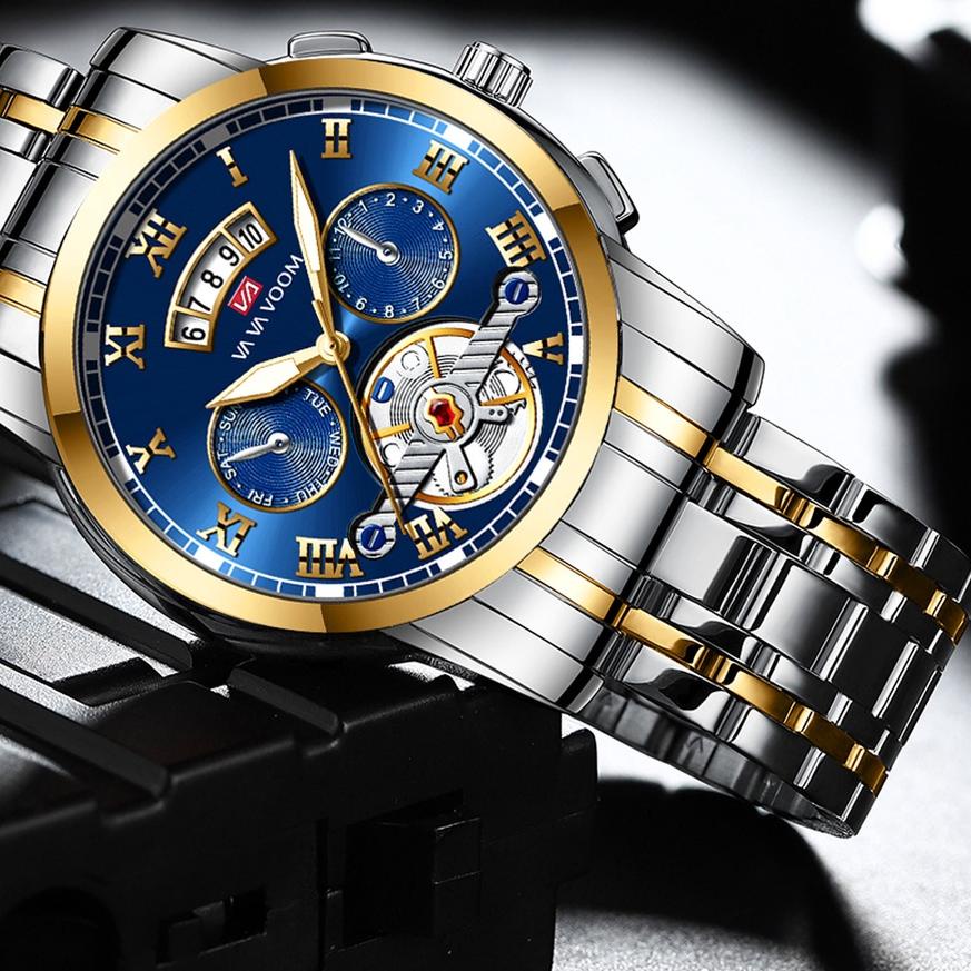 (TERLARI⚡) VAVA VOOM Jam Tangan Pria  Kronograf Luxury Sport Quartz Business Waterproof Casual Watch