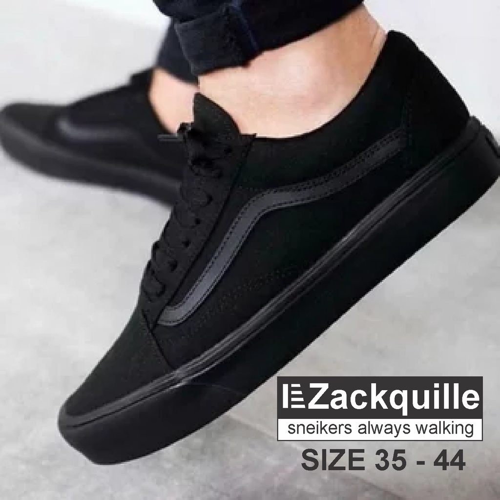 sepatu full hitam / sepatu sekolah hitam / SNEAKERS KERJA  cewek cowok pria wanita / sepatu sneakers casual