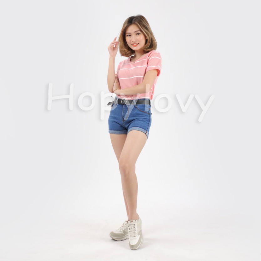 HOPYLOVY - Celana Pendek Jeans Wanita Hotpants Spring / Highwaist Hotpants Jeans Lipat Korea