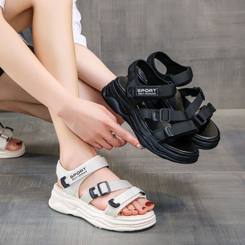 8099 Wedges Sandal Tali Wanita Import Korea Sandal Cewek Terbaru Gunung