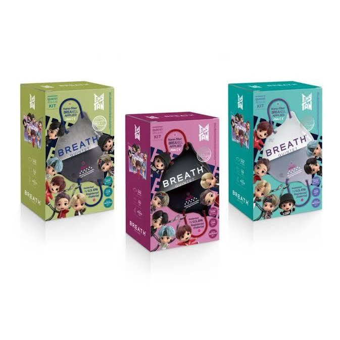 Headband Masker Official Bts Tiny Tan X Quintet Mask Box