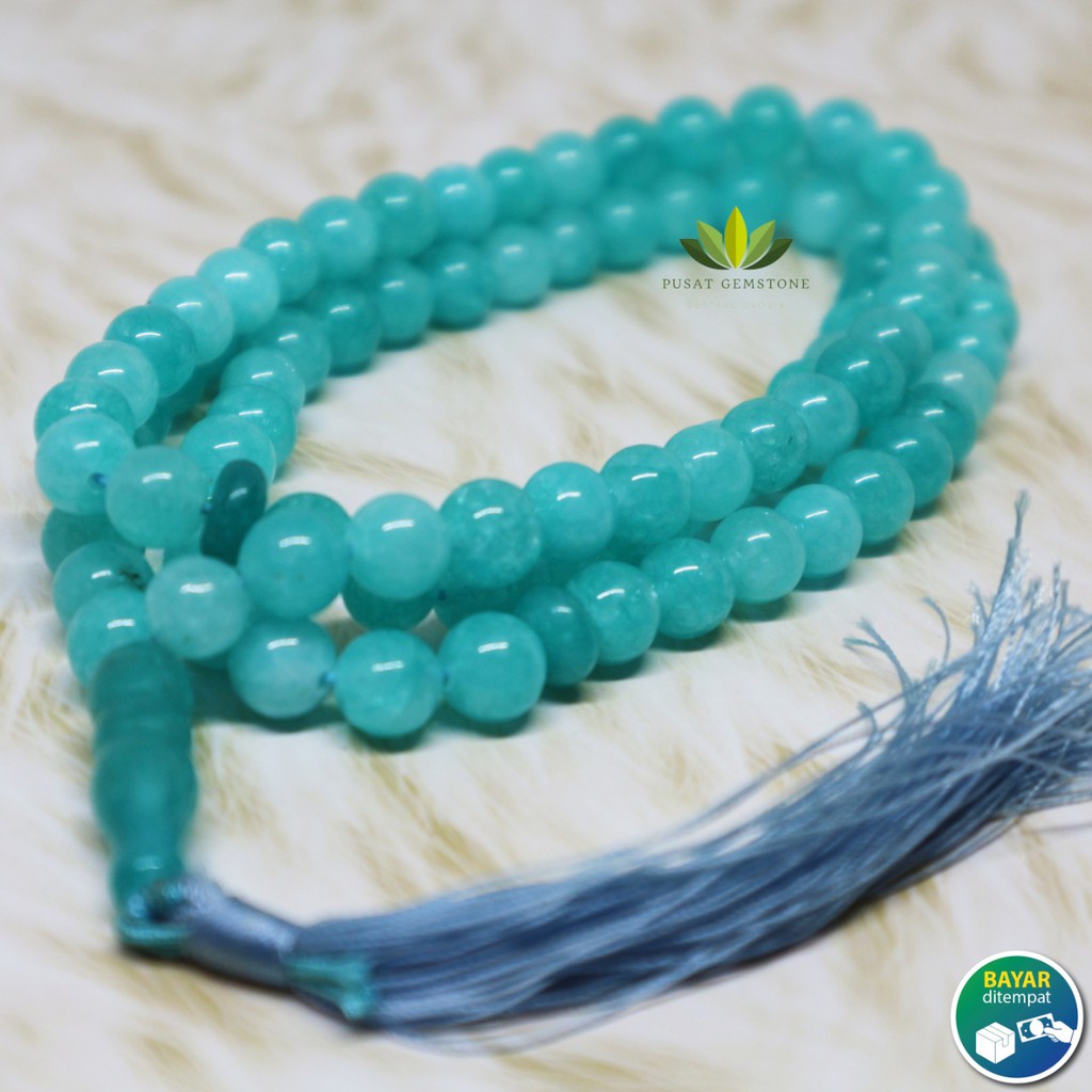 Tasbih Batu Batural Aquamarine / Biru Laut