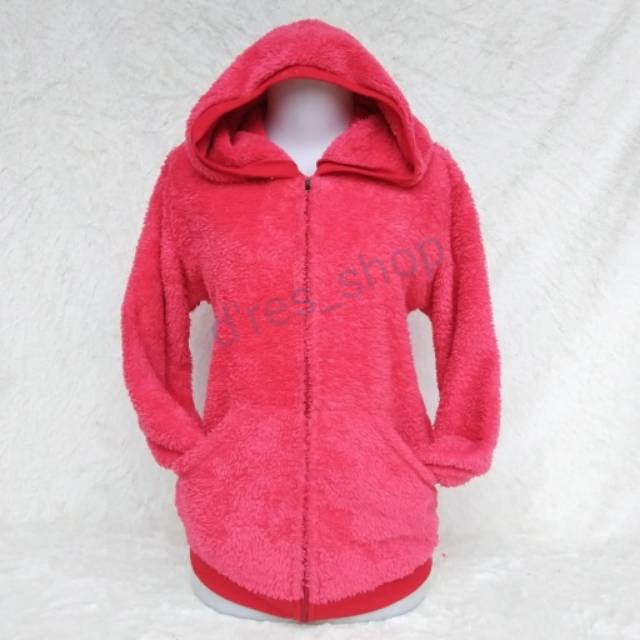 Jaket hoddie bulu premium import