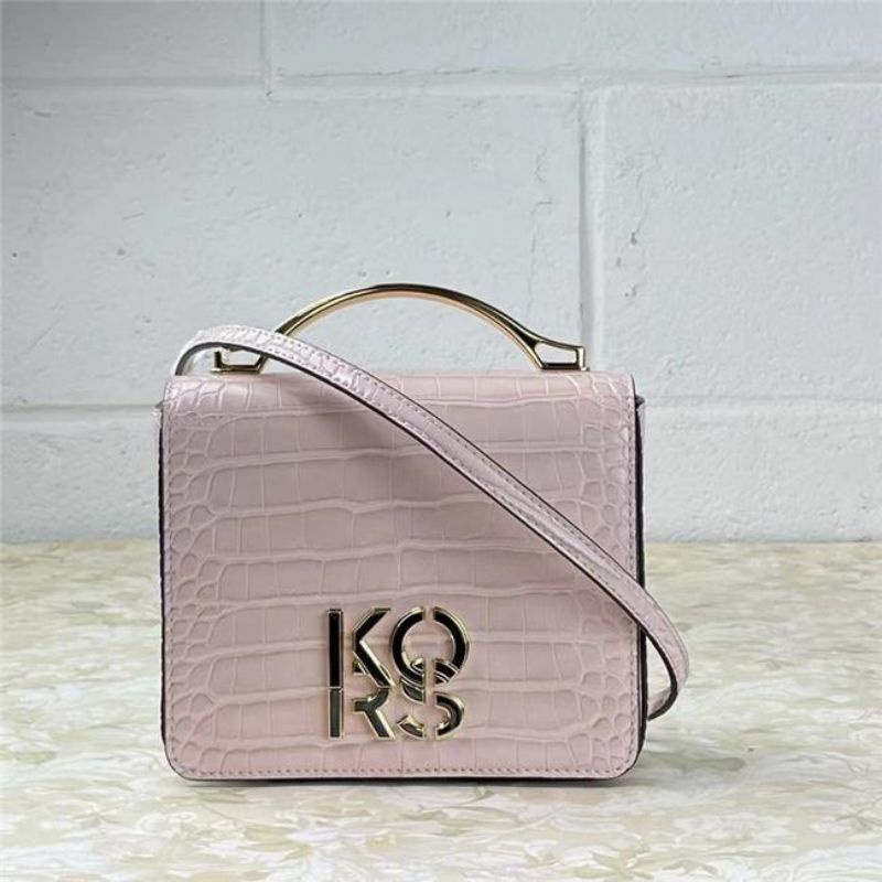 MK Small Conv Flap Shoulder leather Powder Blush