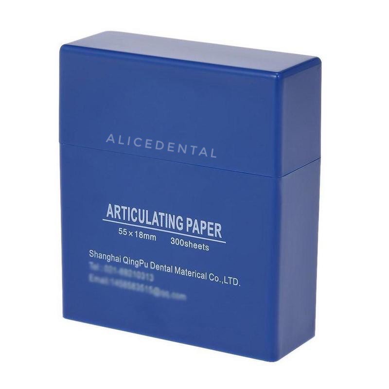 Dental articulating paper straight artikulating paper kertas artikulasi oklusi gigi 2 sisi blue biru hydrophilic paper