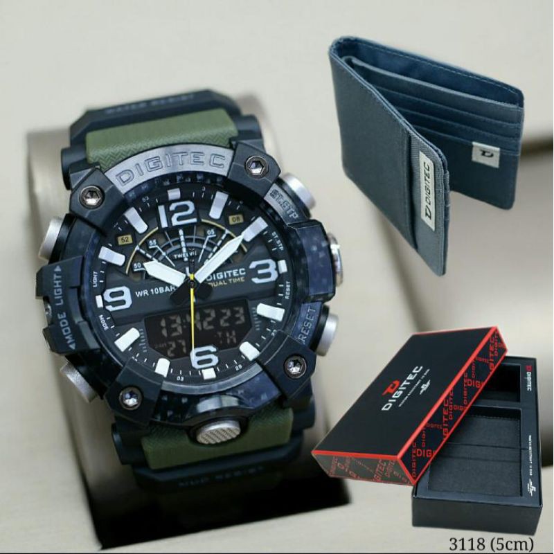 Jam tangan pria DIGITEC DG 3118T free Dompet Digitec