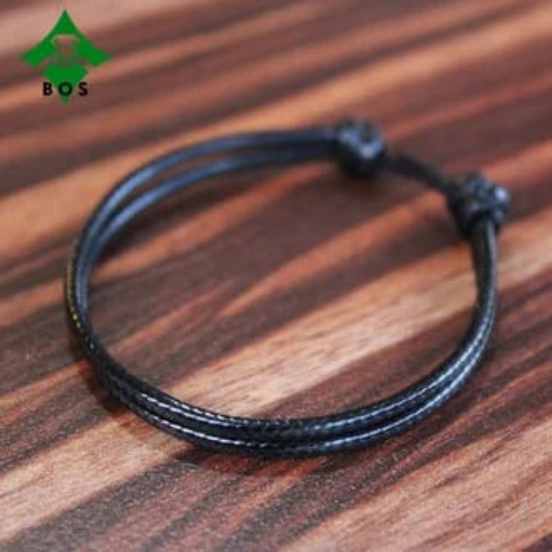 Gelang Pria Wanita Hitam Polos Simple Tali Korea Waterproof Anti air