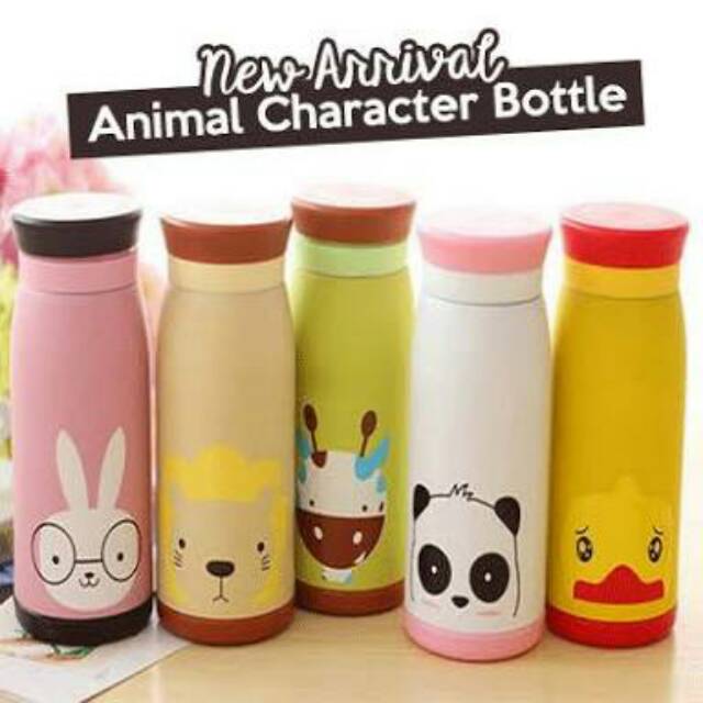 Promo Botol Termos Travel, Motif Animal Character