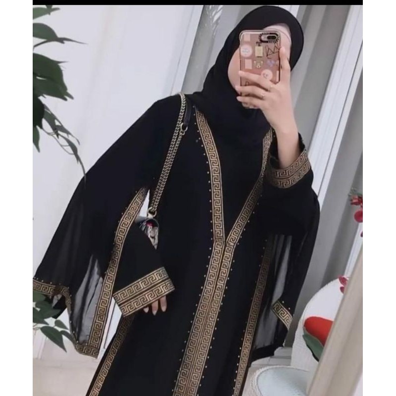 baju muslim abaya gamIs hitam Arab Saudi syari asdf couple