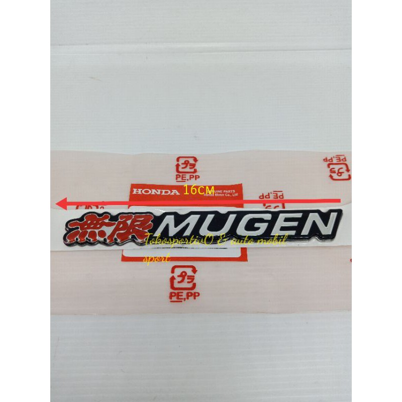 EmbLem logo Lambang huruf Tulisan stiker Honda Mugen original transparan model tempel