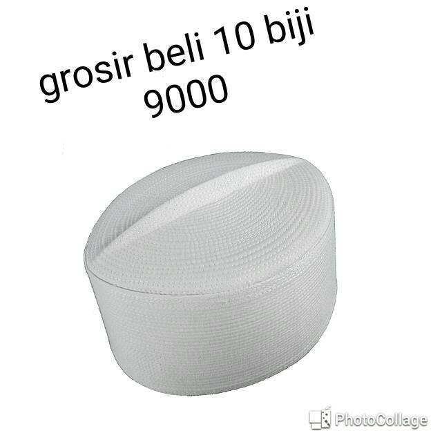 Peci Haji Songkok haji kopiyah haji KALBUT PUTIH TINGGI 8CM  no 1-10 Peci Putih Polos peci anak peci