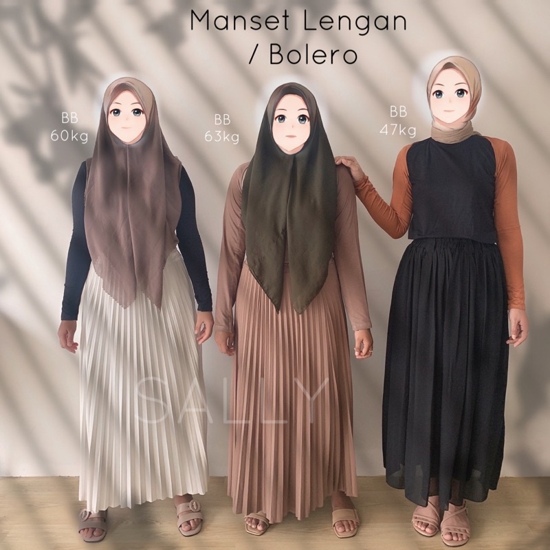 manset tangan sambung bolero anti melorot / Standar dan jumbo / manset hijab panjang