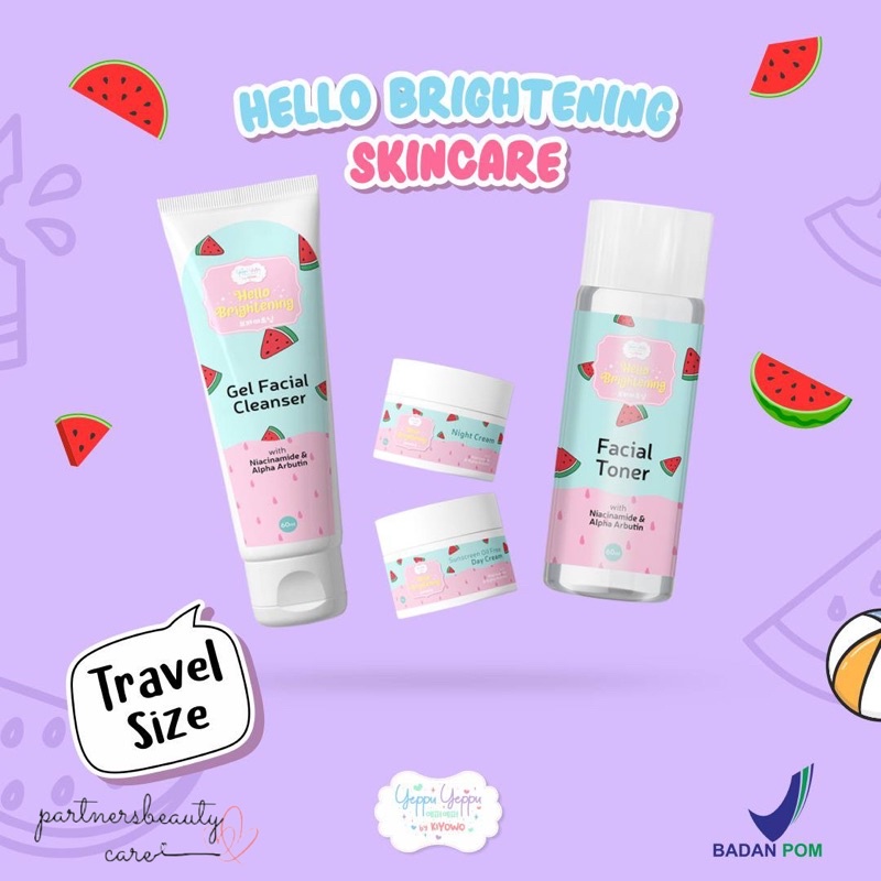 •Beauty• Paket Skincare Yeppu-Yeppu By Kiyowo Travel Size BPOM Halal Paket Skincare Acne Treatment Dan Hello Brightening Perawatan BPOM YeppuYeppu By Kiyowo Yeppu Yeppu By Kiyowo Skincare Travelsize Package-HELLO BRIGHTENING