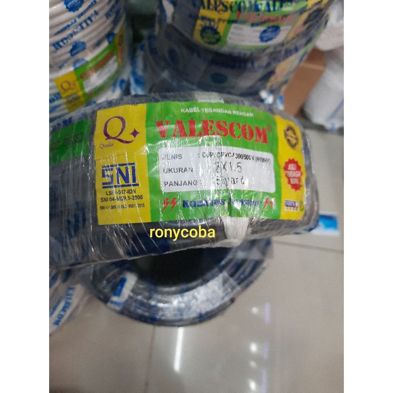 kabel nyyhy serabut 2x1,5mm SNI