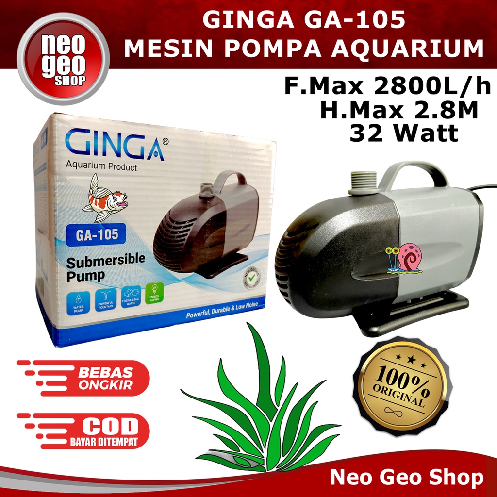 GINGA GA 105 GA105 mesin pompa air aquarium aquascape kolam hidroponik