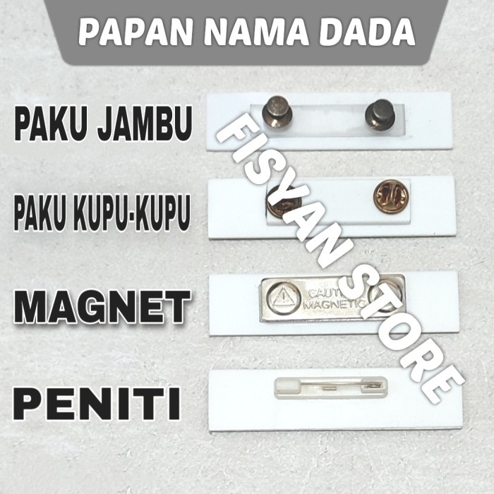 Papan Nama PDH TNI/POLRI | Nametag Dada Hitam Doff List Putih