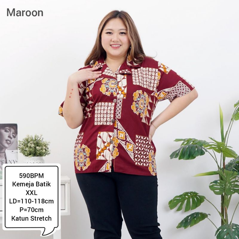 BIGSIZE BLOUSE NAMIRA BATIK JUMBO XXL 590 ATASAN WANITA KERJA KANTOR BAJU FASHION CEWEK MURAH