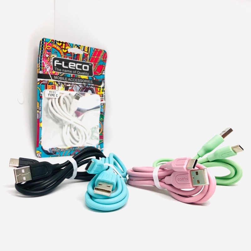 PROMO KABEL DATA MACARON FLECO MCD100 MICRO TYPE C IP SOFT COLOUR NEW