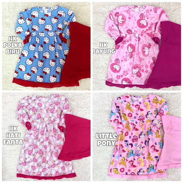 Lolipop - Size L (5-7tahun) Gamis Anak Katun+ Kerudung