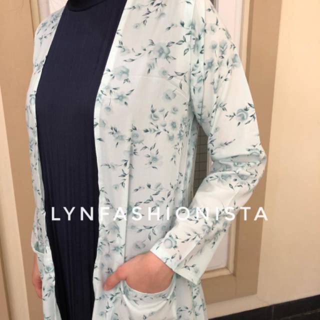 LYNFASHIONISTA-OUTER MOTIF BUNGA SEPATU/LONG CARDIGAN PANJANG WANITA MUSLIM/SHERIN