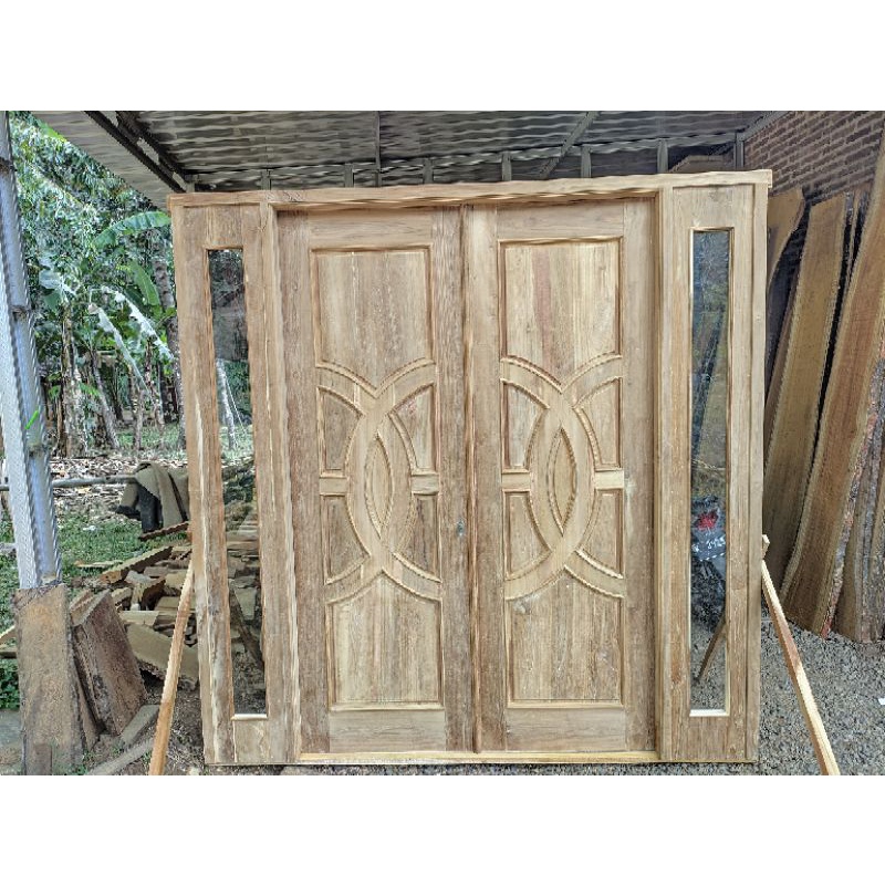 pintu kupu tarung kayu jati solid kualitas terbaik,
