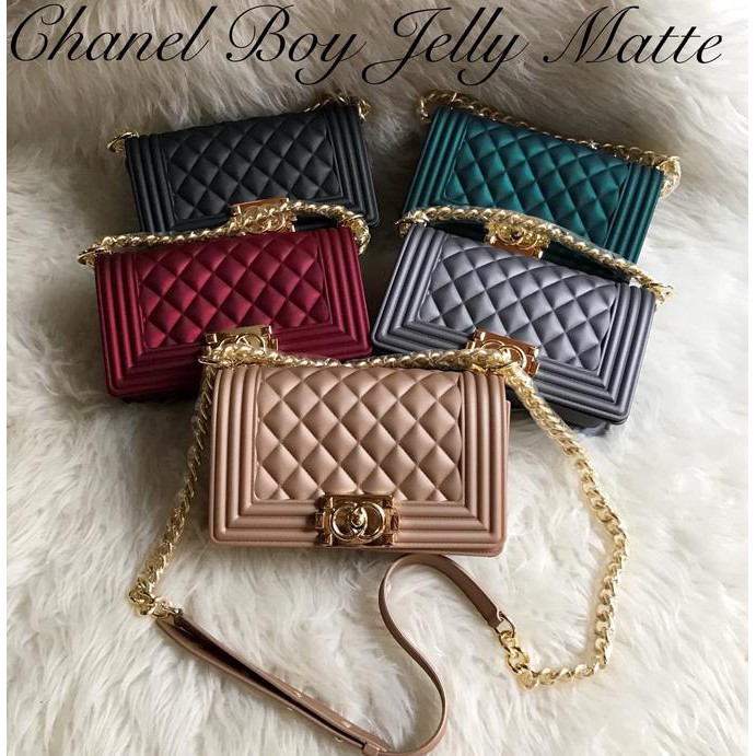 Tas Wanita Tas Wanita Chanel Boy Maxi Jelly Matte Impor 25Cm Warna Rosegold Ready Stock