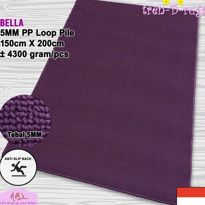 Karpet permadani alas lantai ruang tamu kamar antislip polos minimalis