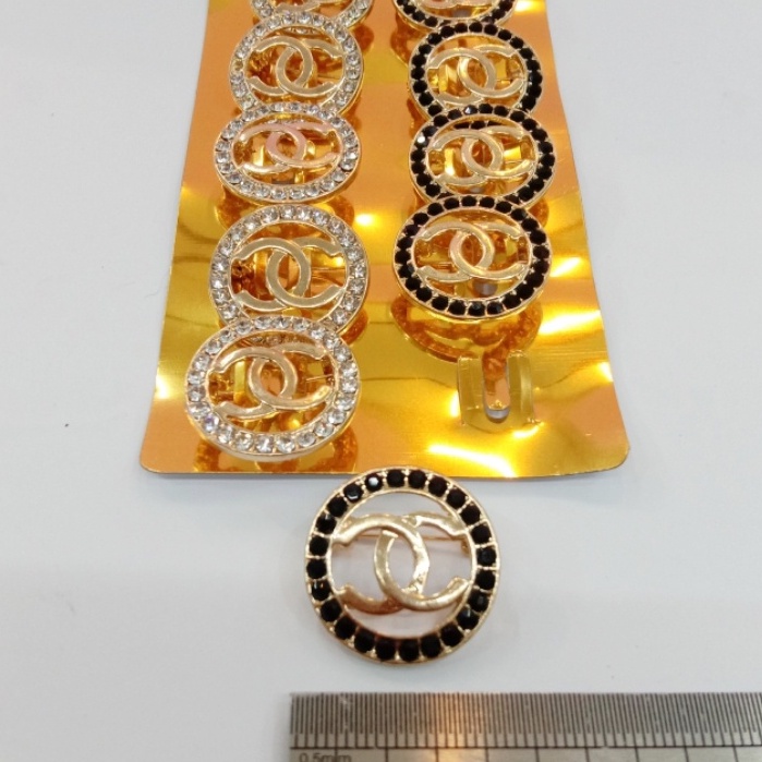 Bros Dagu Mini Bross Dada Bros Hijab Kristal CC Chnnell Lingkar Brooch Pin Peniti Jilbab