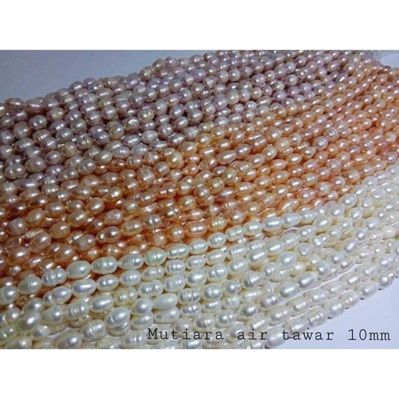 mutiara air tawar oval 6mm.8mm.10mm samai 16mm