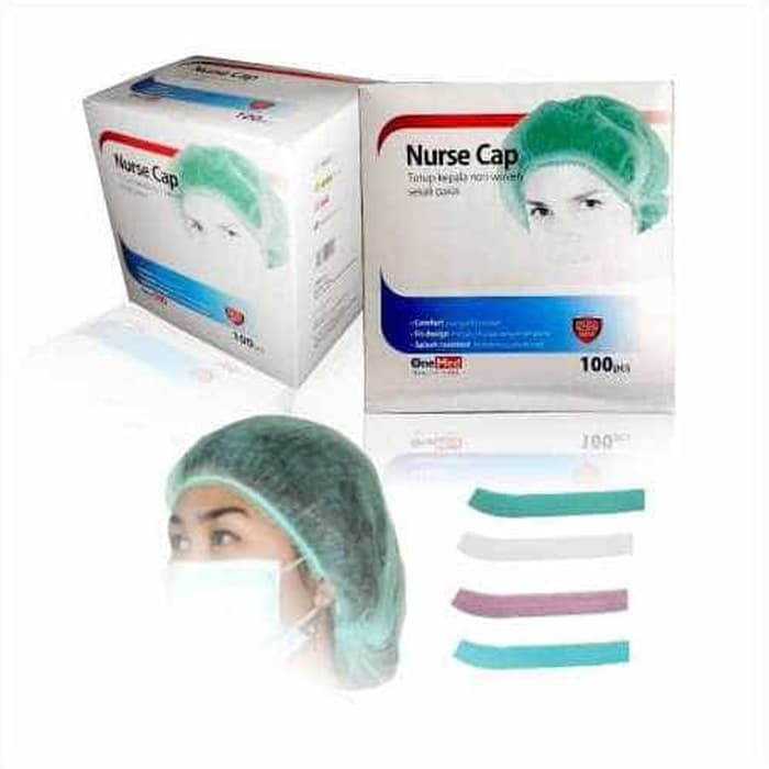 New Nurse Cap Topi Perawat Penutup Kepala Non Woven OneMed box 100pcs