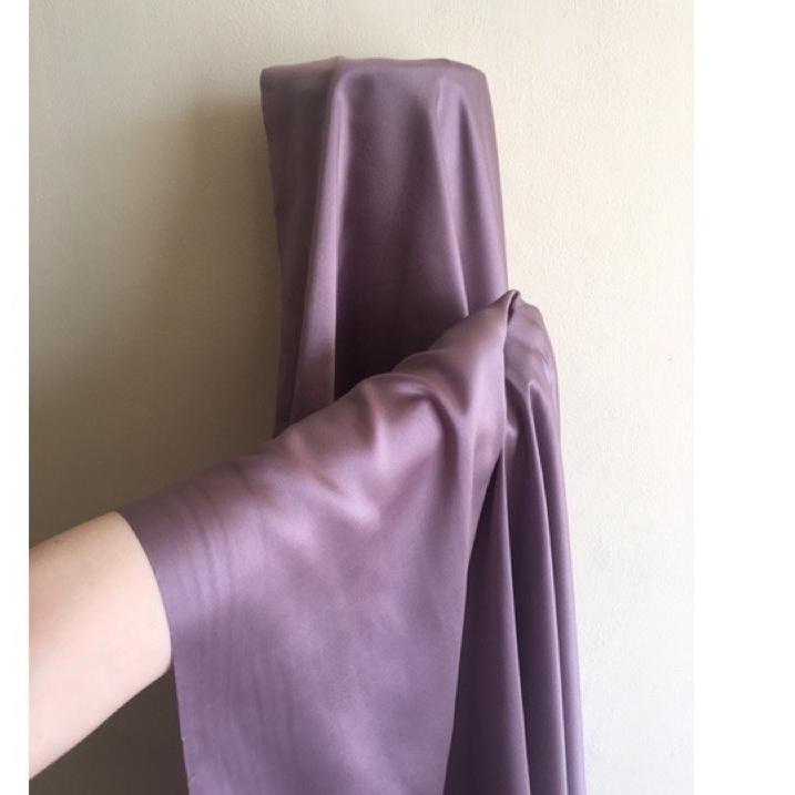 ⚡erbu Kejutan Kain Satin Saten Silk Lux Ori Bahan Maxmara Meteran Mewah Warna Ungu Taro