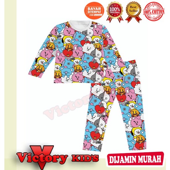 Victory kids Setelan/piyama tangan pendek anak perempuan 1-10 tahun