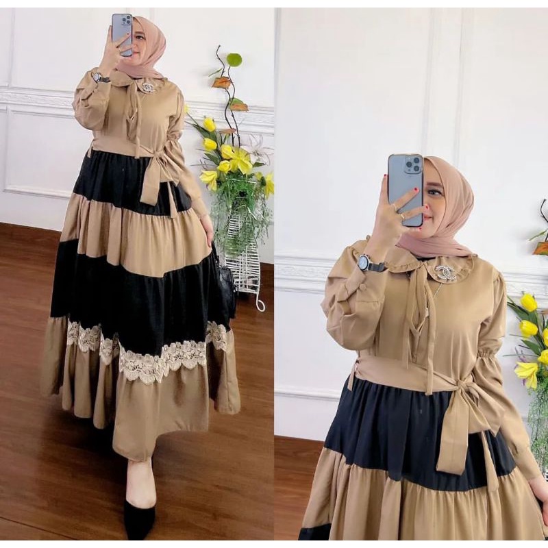 Asmiranda Dress Aurora dress gamis Zeline Maxy Dress/ Gamis Wanita Muslim/ Dress Murah