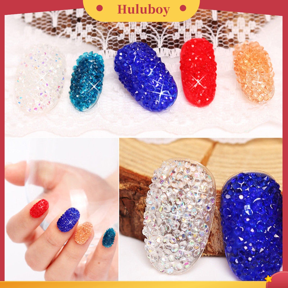 Huluboy Huluboy♡ 1000pcs Pasir Berlian Imitasi Mini 1.2mm Untuk Dekorasi Nail Art DIY