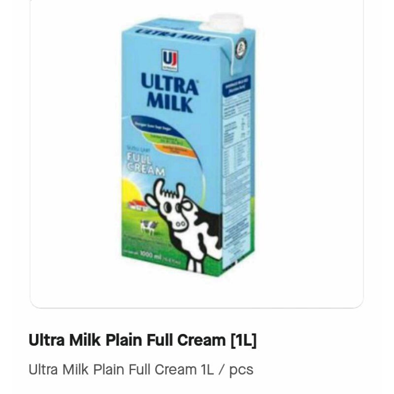

Ultra Milk Plain Full Cream 1 Ltr