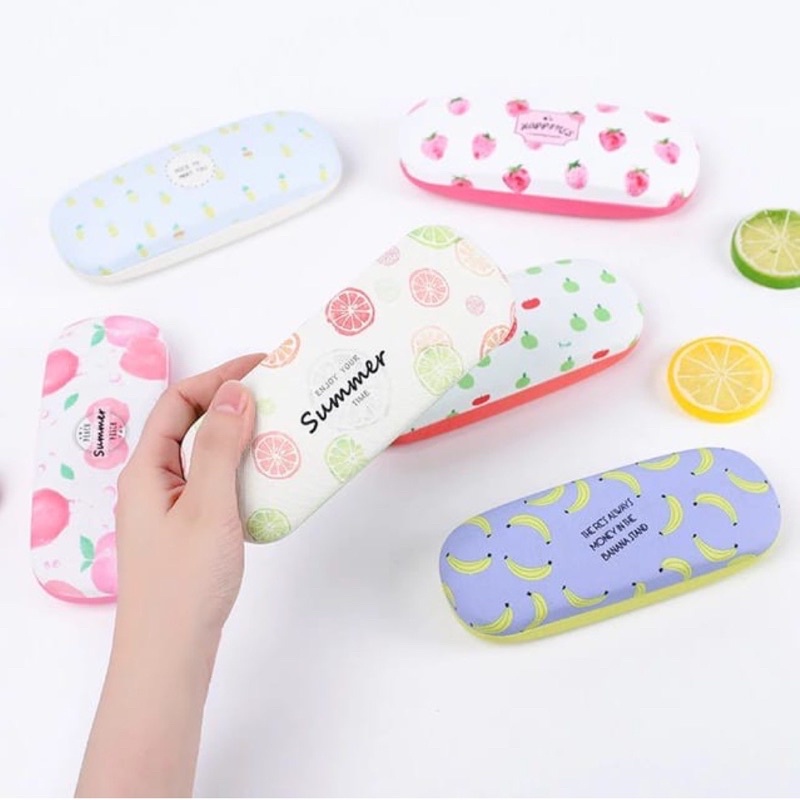 Kotak Kacamata Motif Buah Tempat Penyimpanan Kacamata Glasses Case Hardcase Handcase Tempat Kaca Mata Fashion