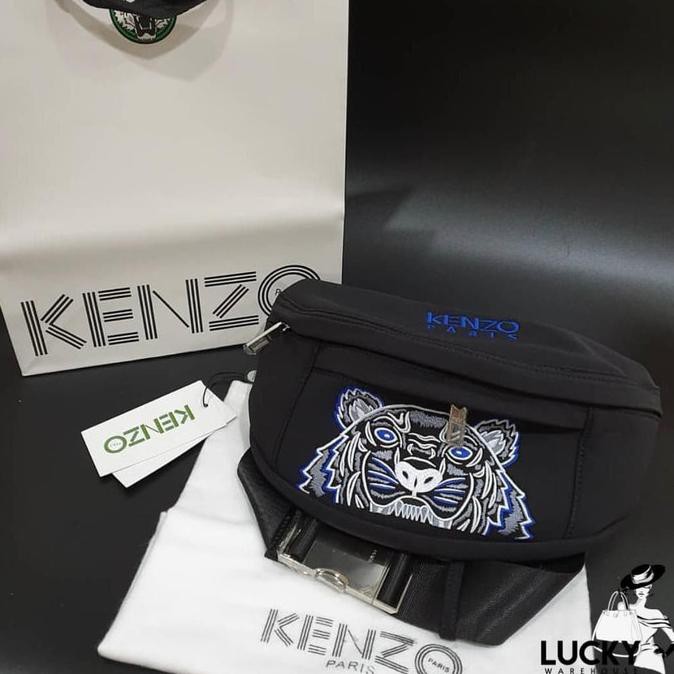 -SIAP KIRIM- KENZO TIGER BUMBAG BLACK BLUE EYES - ORIGINAL 100%