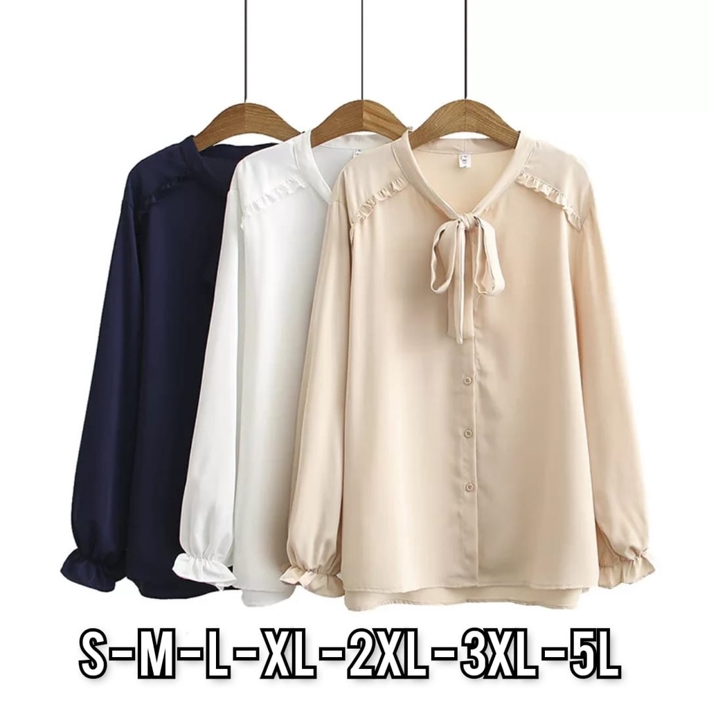 Monic Blouse - Ukuran S M L XL 2XL 3XL 5L - Baju Wanita Korea Jumbo - Atasan Wanita Big Size - Atasan Wanita Jumbo - Over Size