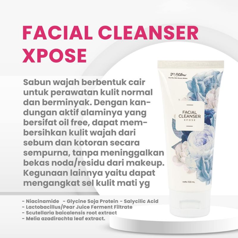 Jglow Skincare Paket Flek Peeling Serum Whitening Cream Skin glowing Perawatan Wajah Kecantikan Bpom-1