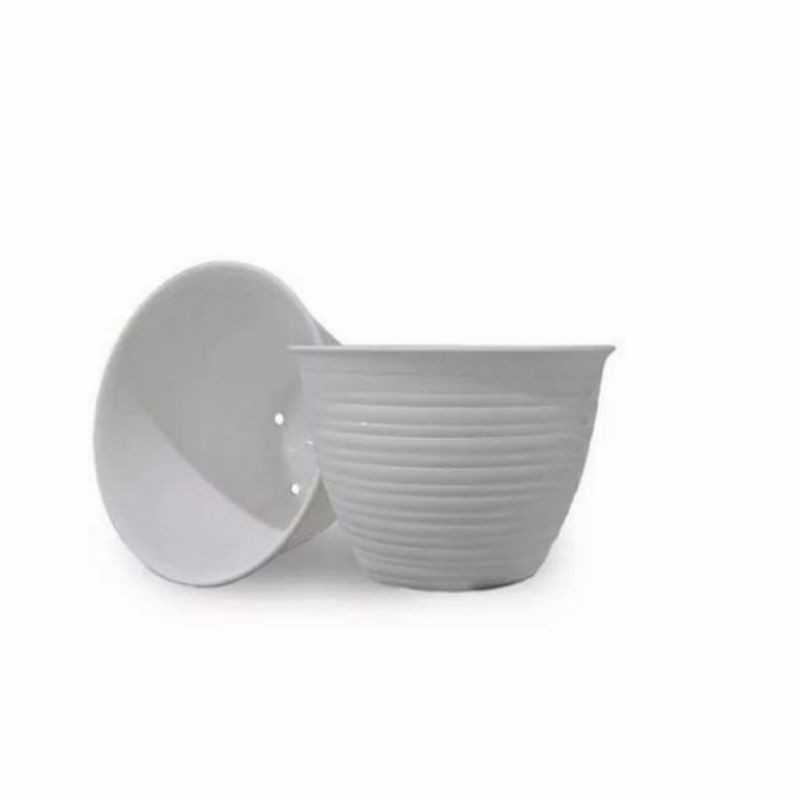 POT TAWON PUTIH 10CM PLASTIK TANAMAN BUNGA HIAS
