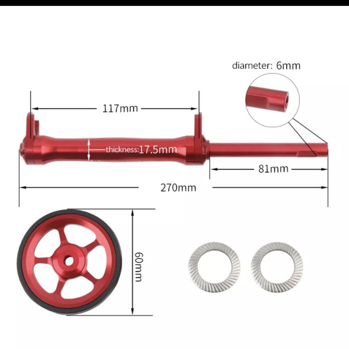 LITEPRO easy Wheel extender Rod sepeda lipat pikes 3sixty trifold