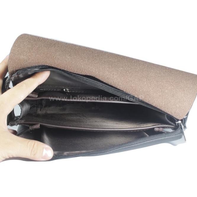 Terbaru.. Tas Selempang Pria Kantor Casual Import Branded | Montblanc 6688 Brown - Cokelat Tua