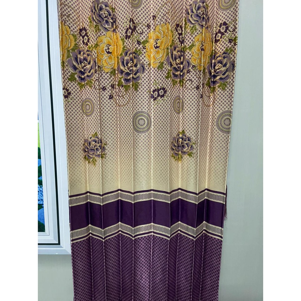 Gorden Import Landira Ungu Hiasan Poni Cantik 12 Ring Smokring - Korden Purple -Gordyn Panjang 220cm