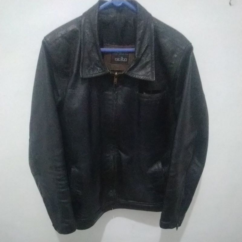 Jaket Kulit Second Asli Pacita Ukuran M, Jaket Pria