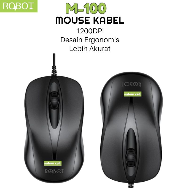 Mouse Pc Laptop Robot M100 Mouse Kabel Original Garansi Resmi