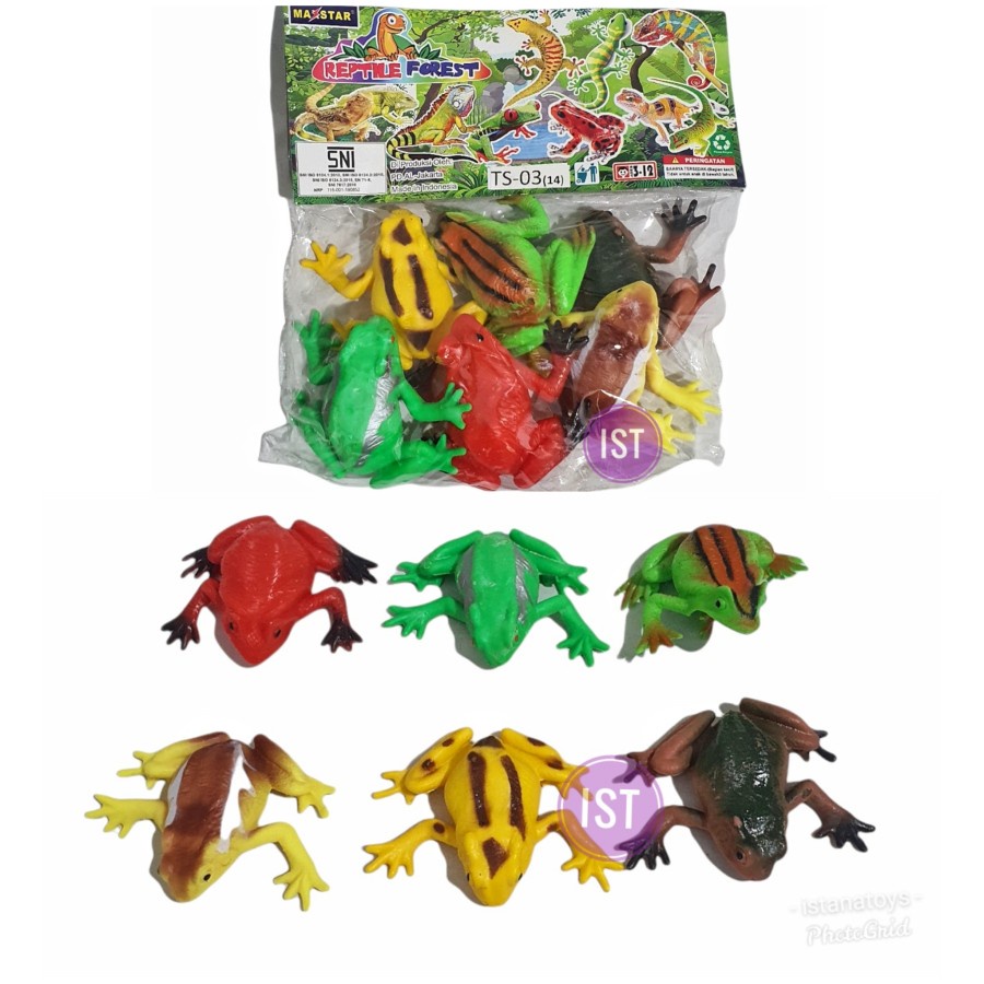 MWN Mainan Binatang Reptile Forest Katak 6 pcs TS14