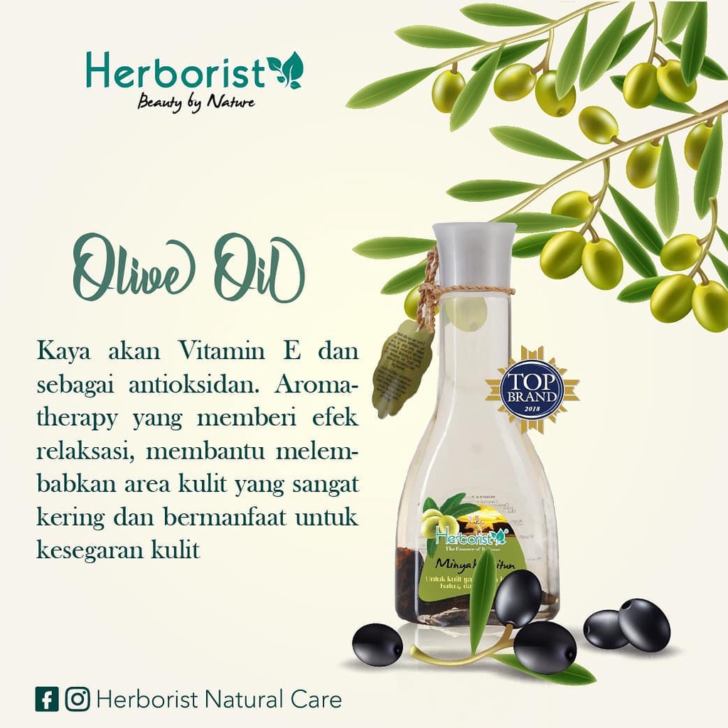 Herborist Minyak Zaitun 75ML 150ML / Perawatan Tubuh Melembabkan Menutrisi Olive Oil Moisturizing Anti Aging Relaksasi Natural Scent