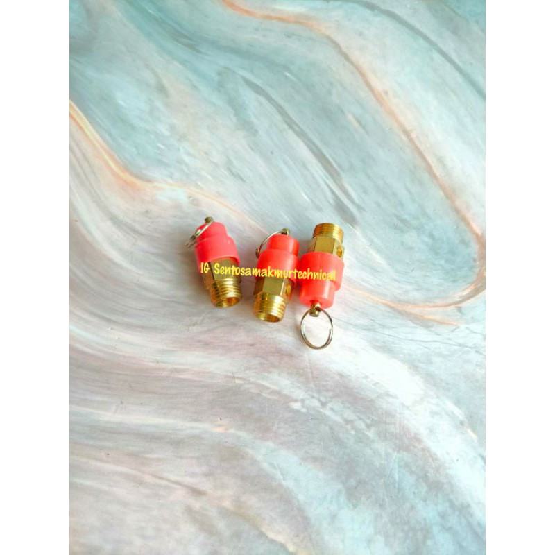 1/4&quot; Mini Safety Valve Otomatis Kompresor Kuningan Nepel Pembuangan Angin 1/4 Inchi No 12